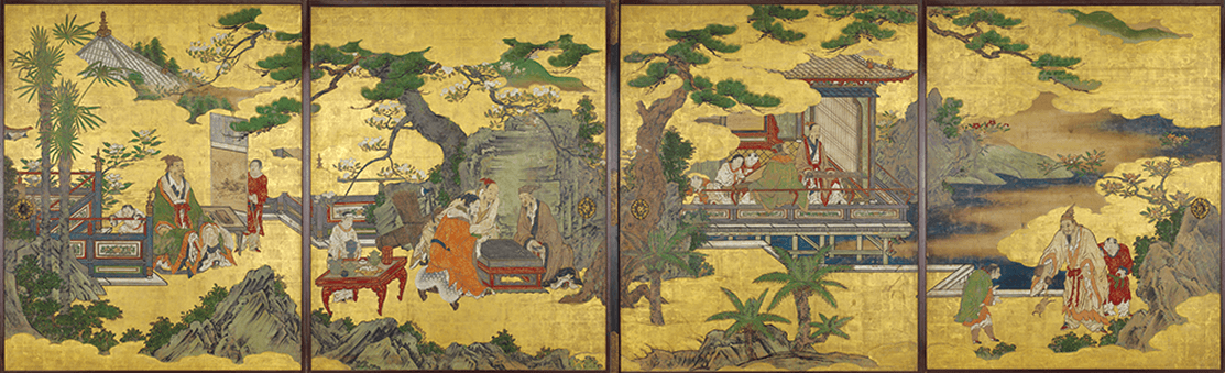 《琴棋書画仙人図襖》